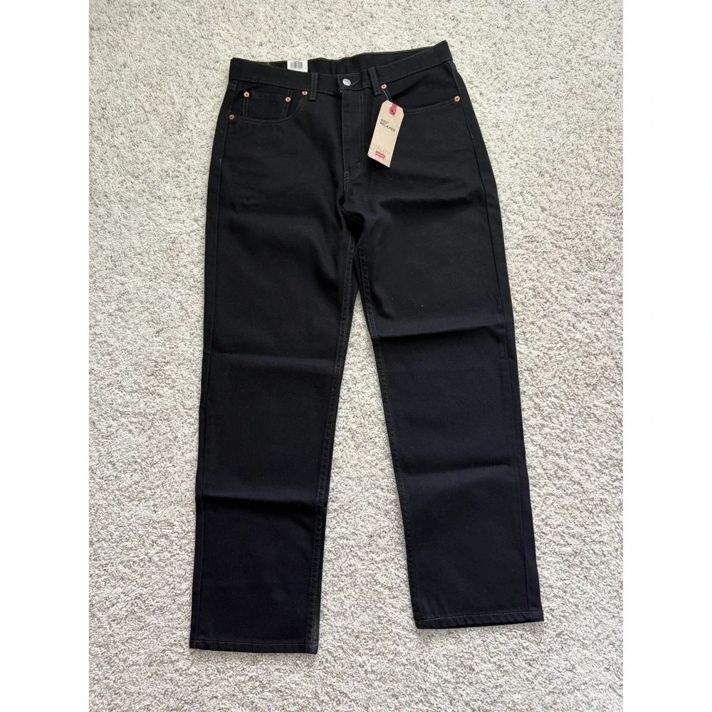 NWT Levi's 550 Relaxed Fit Jeans 33x32 Black Tapered Leg Denim Mens NWT